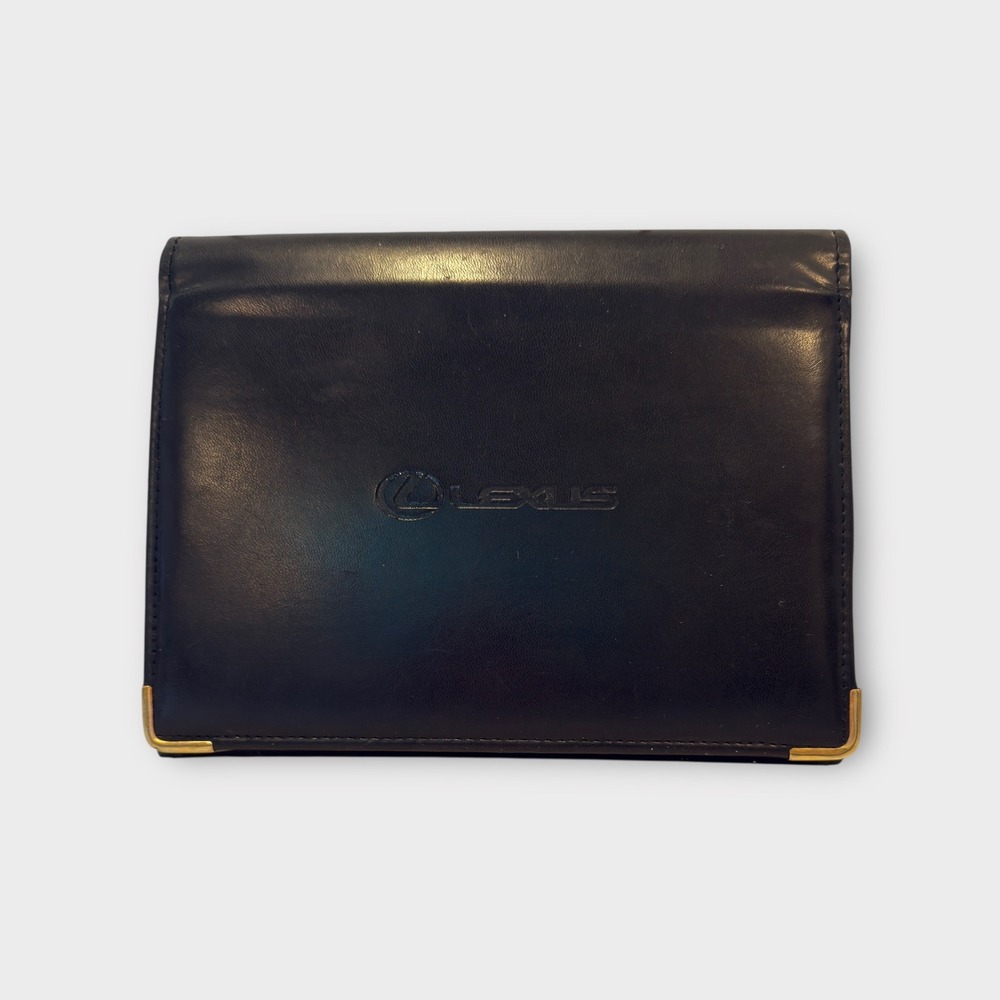 Lexus Black Leather Gold Trim Manual Book‎ Owners Case Holder Wallet